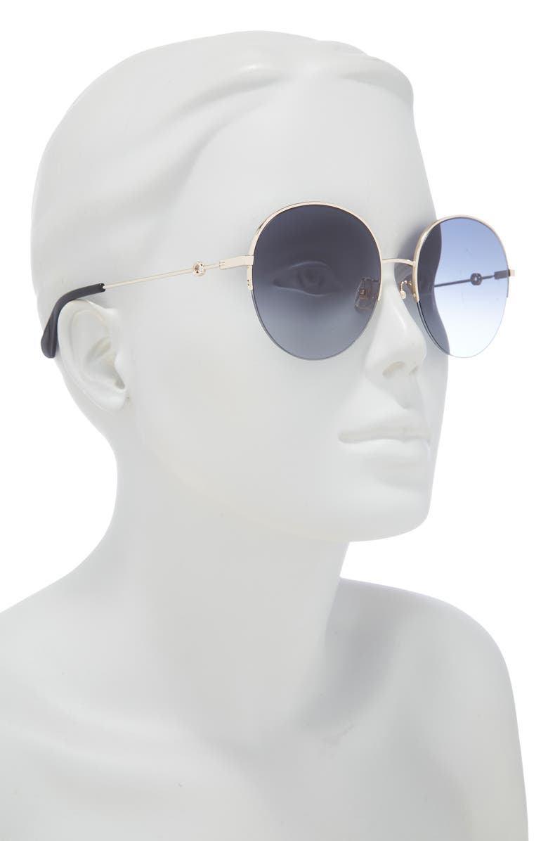 Kate Spade New York elliana 59mm gradient round sunglasses, Alternate, color, Gold/ Dark Fuschia Ms