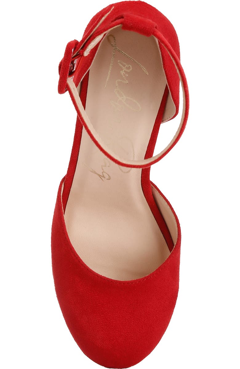 LONDON RAG Inigo Interchangeable Ankle Strap Platform Pump, Alternate, color, Red