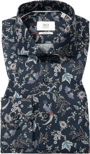 1863 by Eterna Modern Fit Floral Non-Iron Cotton Twill Dress Shirt