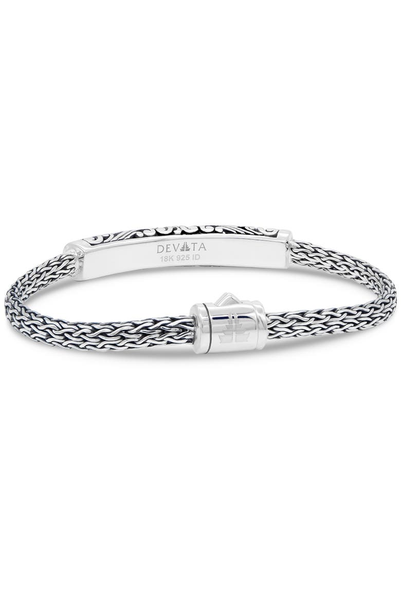 Bali Filigree with Dragon Bone Chain Bracelet in Sterling Silver and 18K Gold, 5mm, Alternate, color, Silver