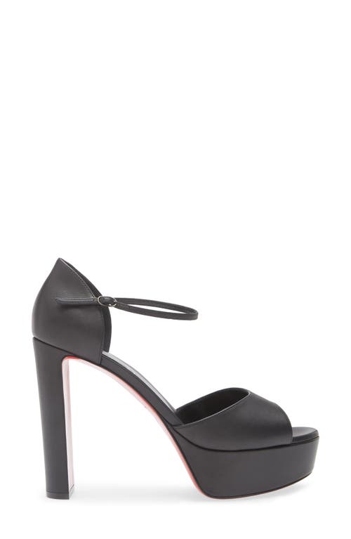 Christian Louboutin Sandaloo Leather Platform Sandals 130 In Black
