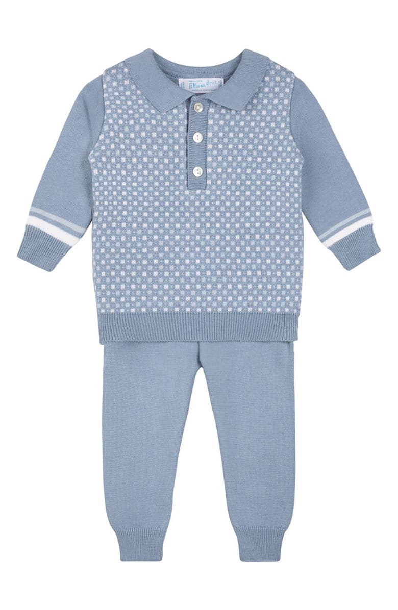 Feltman Brothers Geo Cotton Knit Polo Sweater & Pants Set, Main, color,