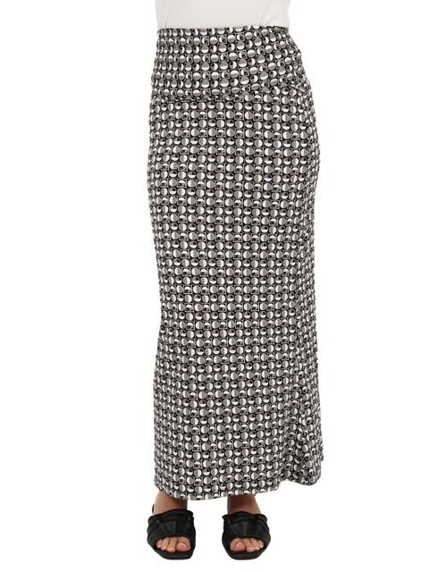 Womens Essential Geometric Print Foldover Waist Maxi Skirt