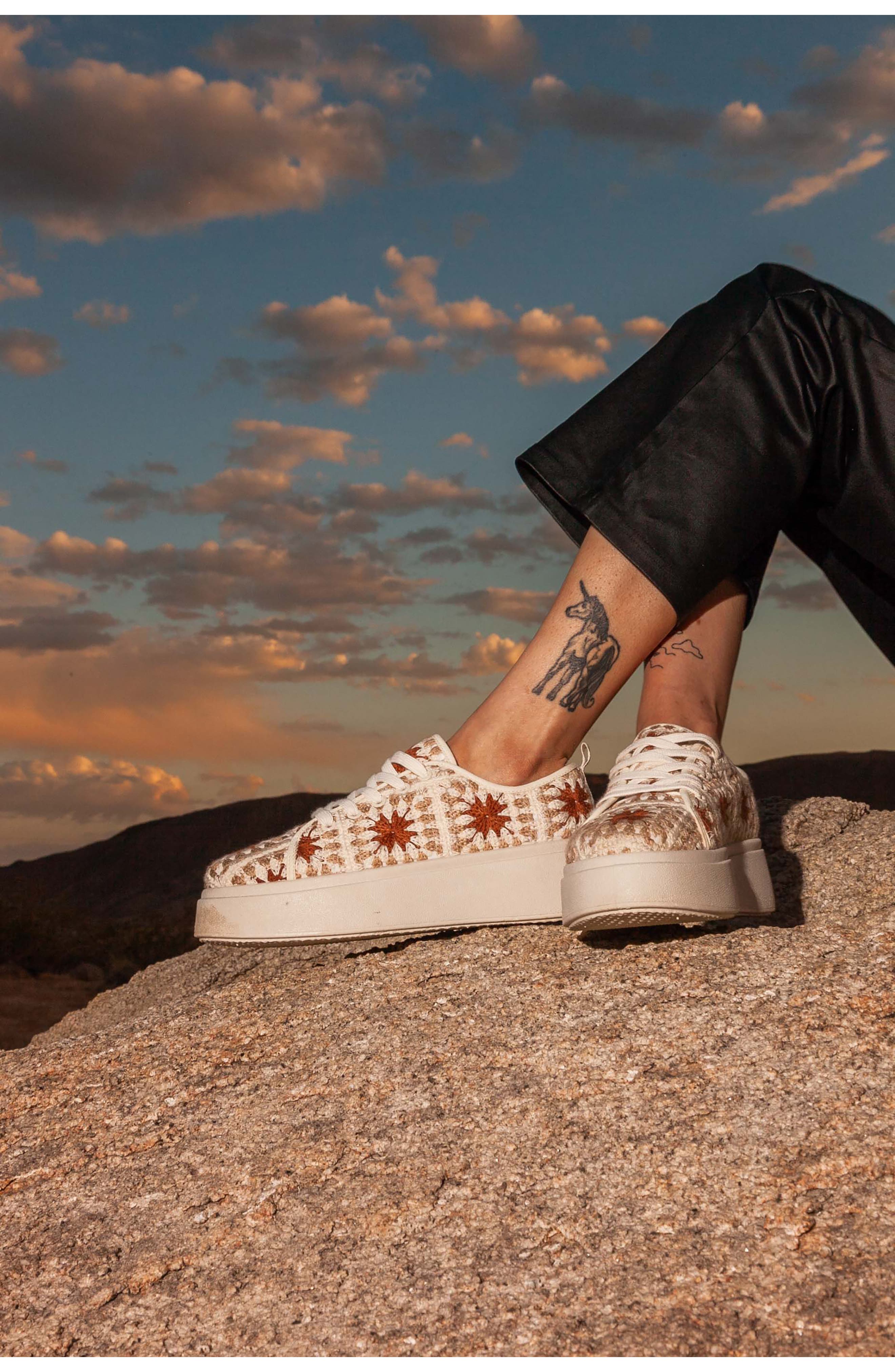 Rambling Crochet Platform Sneaker, Alternate, color, CREAM MULTI