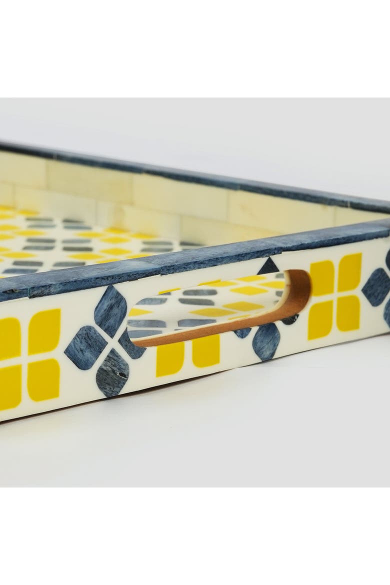 Marigold Mosaic Bone Inlay Tray, Alternate, color, Marigold