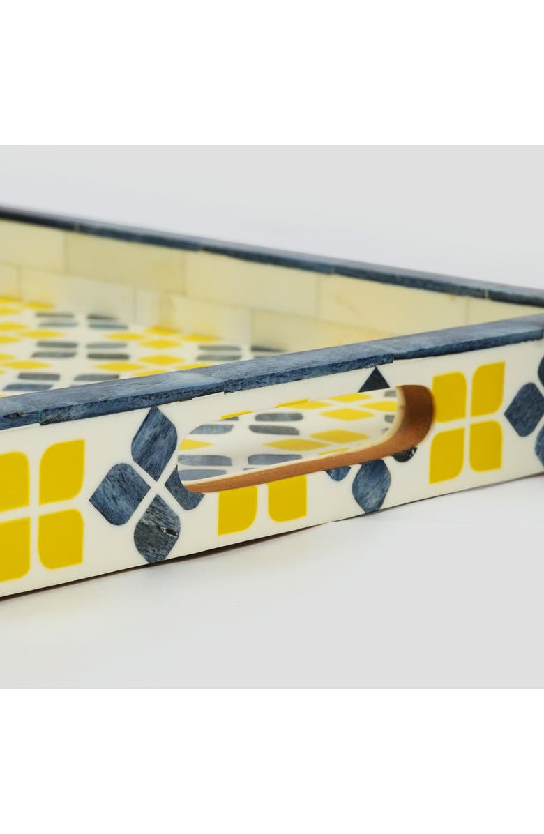 Mela Artisans Marigold Mosaic Bone Inlay Tray, Alternate, color, Marigold