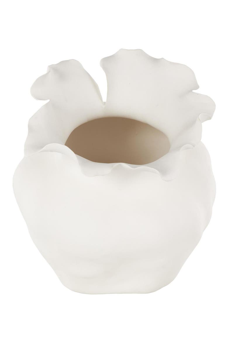 Ruffled Ceramic Vase, Alternate, color, NO COLOR