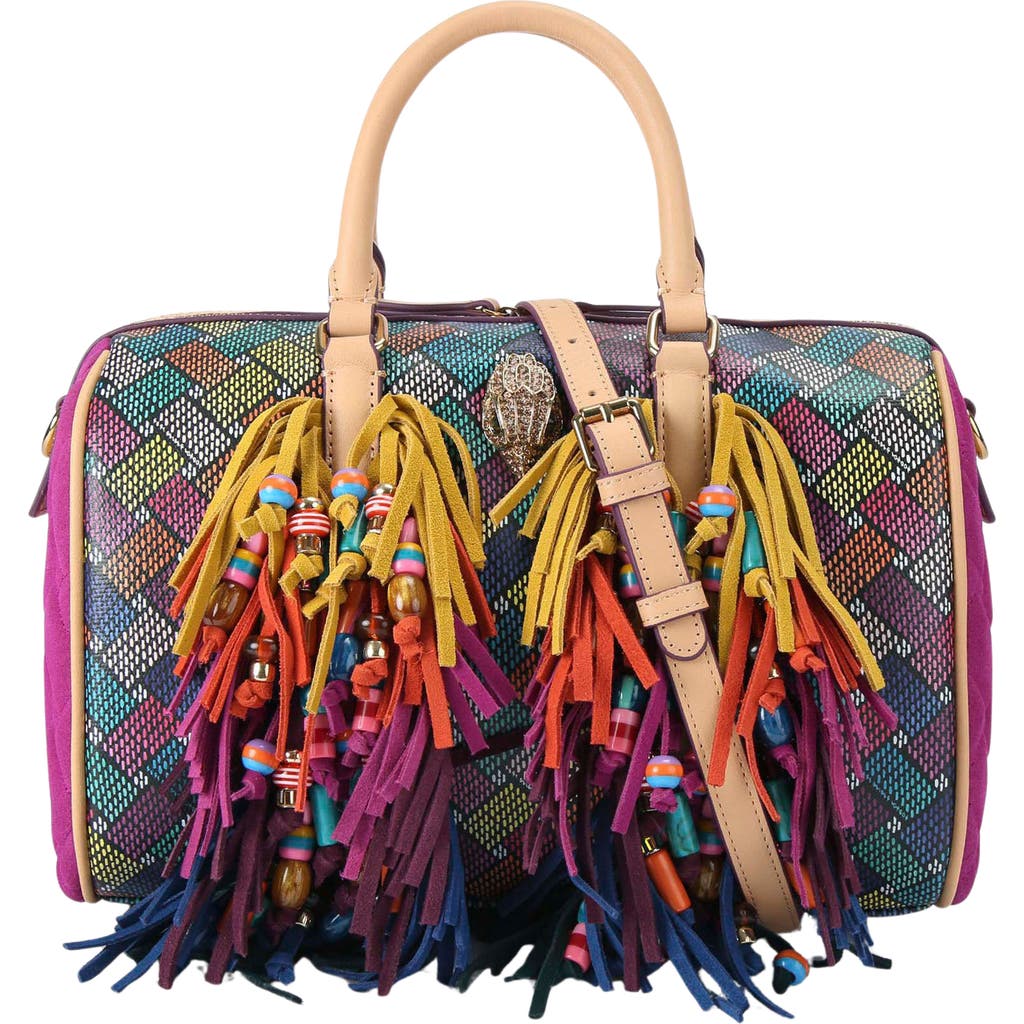 Kurt Geiger London Kensington Boston Fringe Duffle Bag In Multi