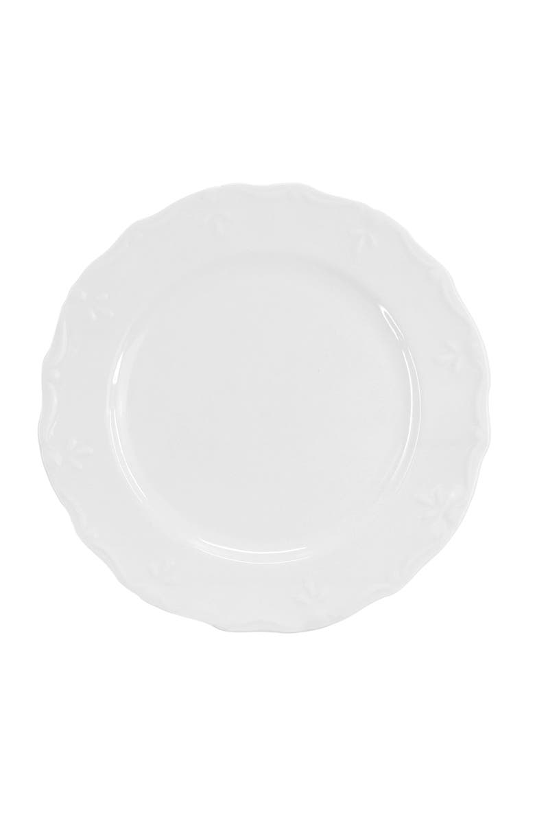 Elama Henryi 6 Piece 10.6 Inch Porcelain Dinner Plate Set, Alternate, color, White