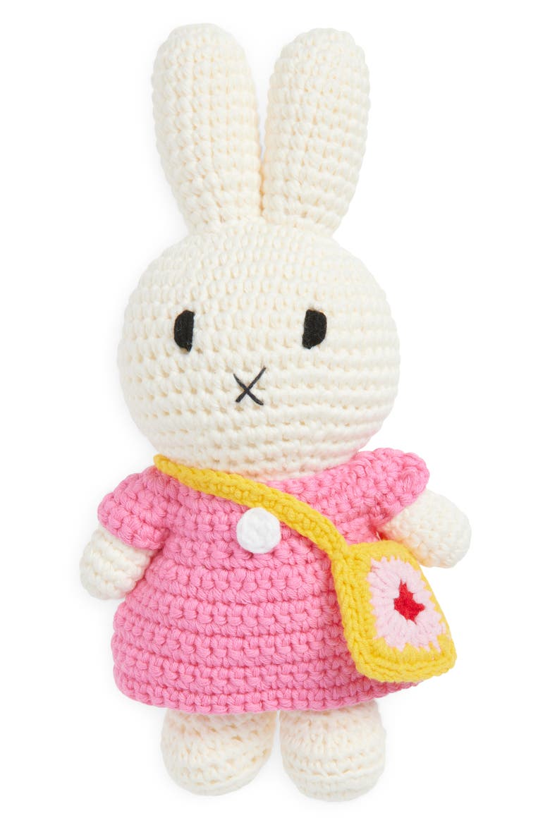 Miffy & Her Pink Dress & Yellow Bag Crocheted Stuffed Animal, Main, color, PINK