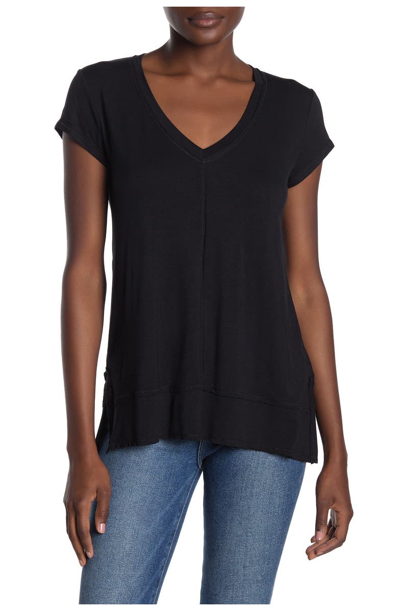 Heather by Bordeaux H BY BORDEAUX Cap Sleeve V-Neck Top, Main, color,