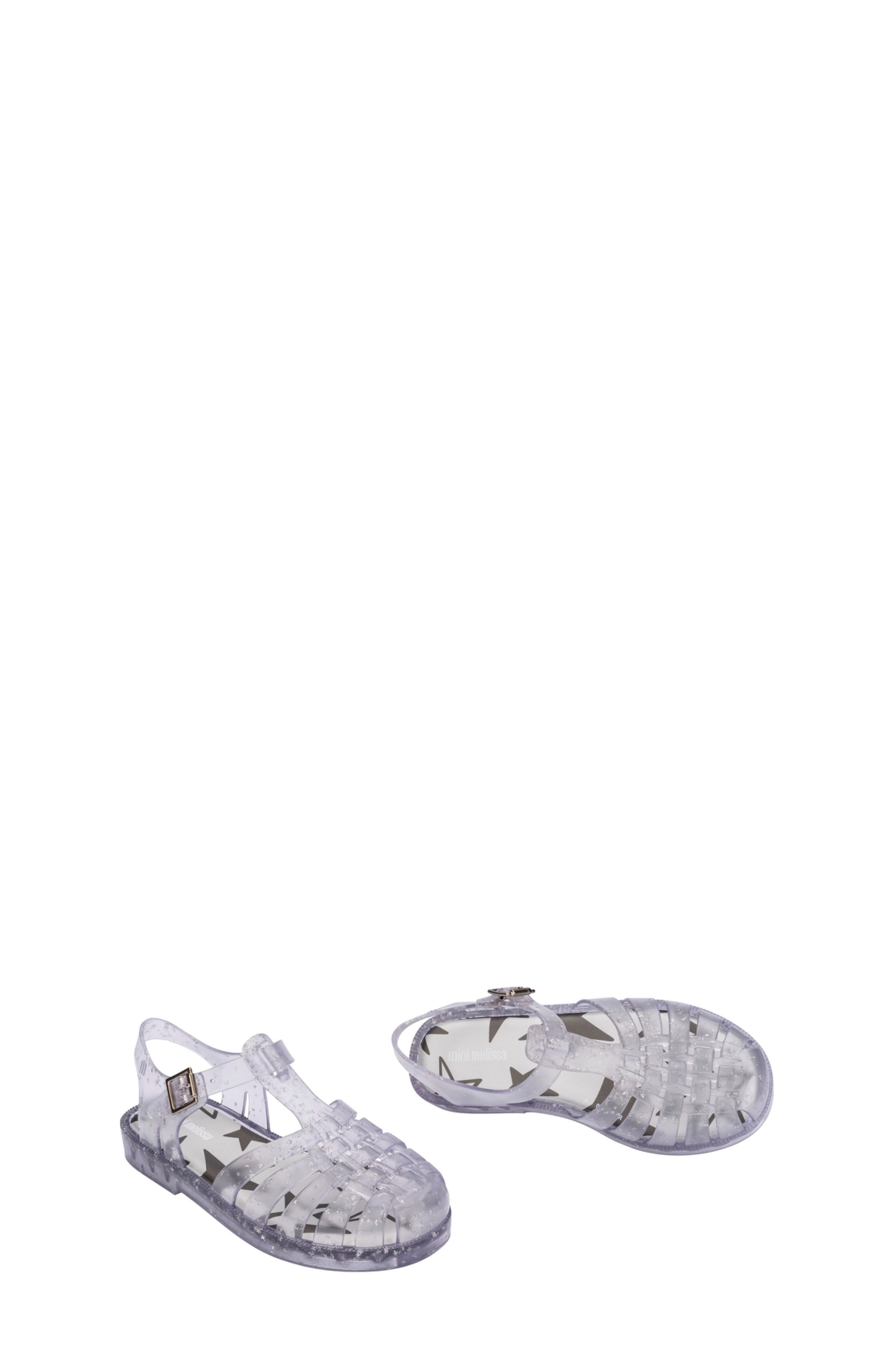 Melissa Kids' Possession Metallic Jelly Sandal, Alternate, color, Glitter Clear