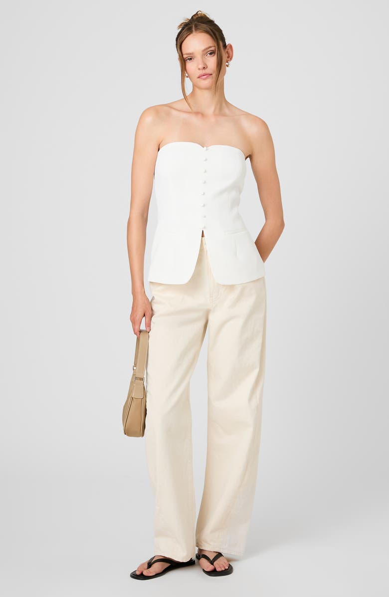 French Connection Harry Strapless Top, Alternate, color, Summer White