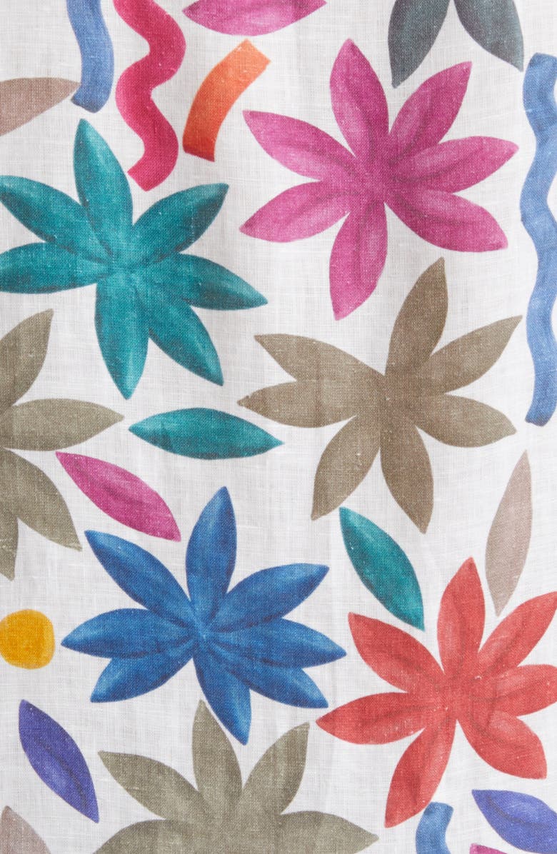 Reiss Delphi Floral Short Sleeve Linen Button-Up Camp Shirt, Alternate, color, 