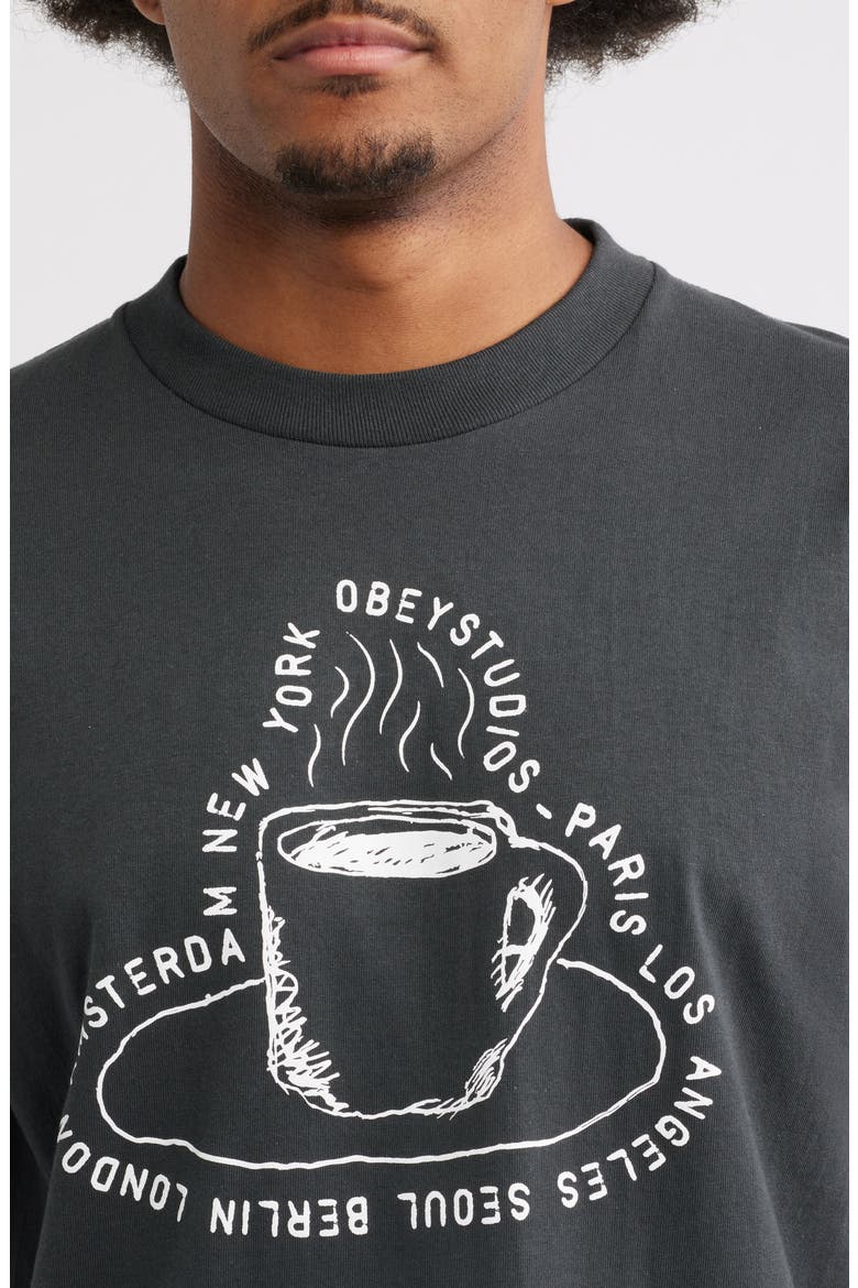 Cup Coffee Graphic T-Shirt, Alternate, color, VINTAGE BLACK