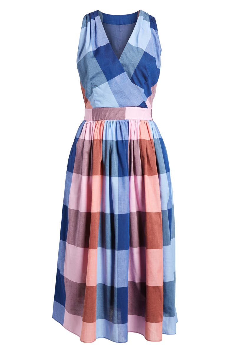1901 Plaid Cotton Wrap Style Dress, Alternate, color, 