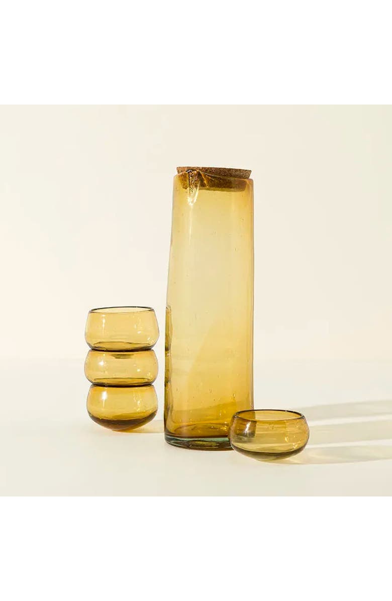 Uncommon Goods Hand Blown Mezcal Infusing Set, Alternate, color, Amber / Yellow