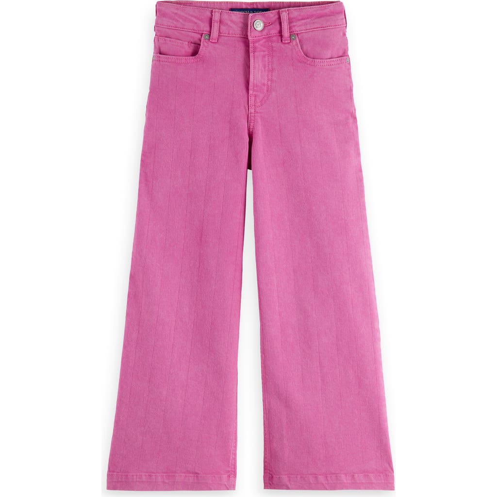 Scotch & Soda Kids' The Wave Wide Leg Jeans In Pink