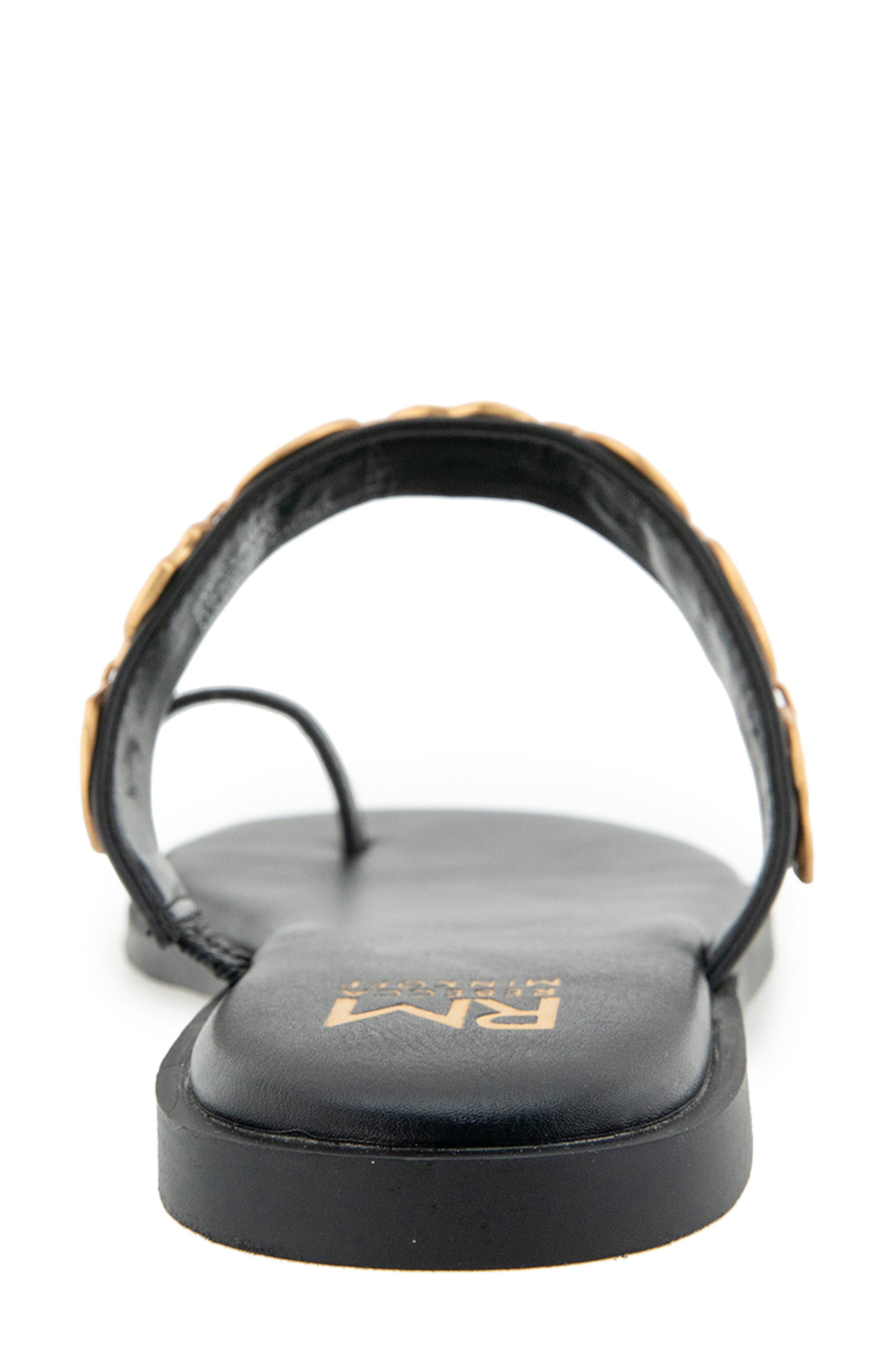 Rebecca Minkoff Claire Coin Toe Loop Sandal, Alternate, color, Black