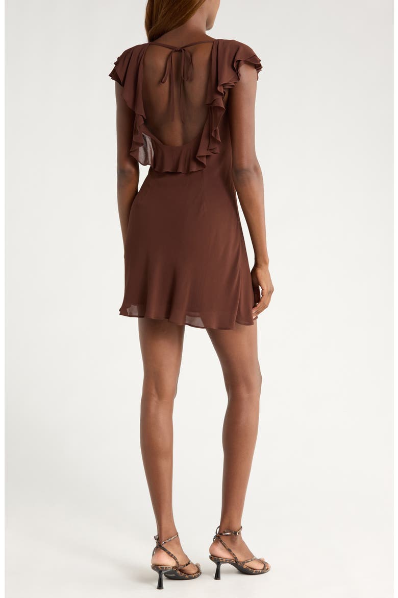 Arni Cap Sleeve Empire Waist Minidress, Alternate, color, CAFE