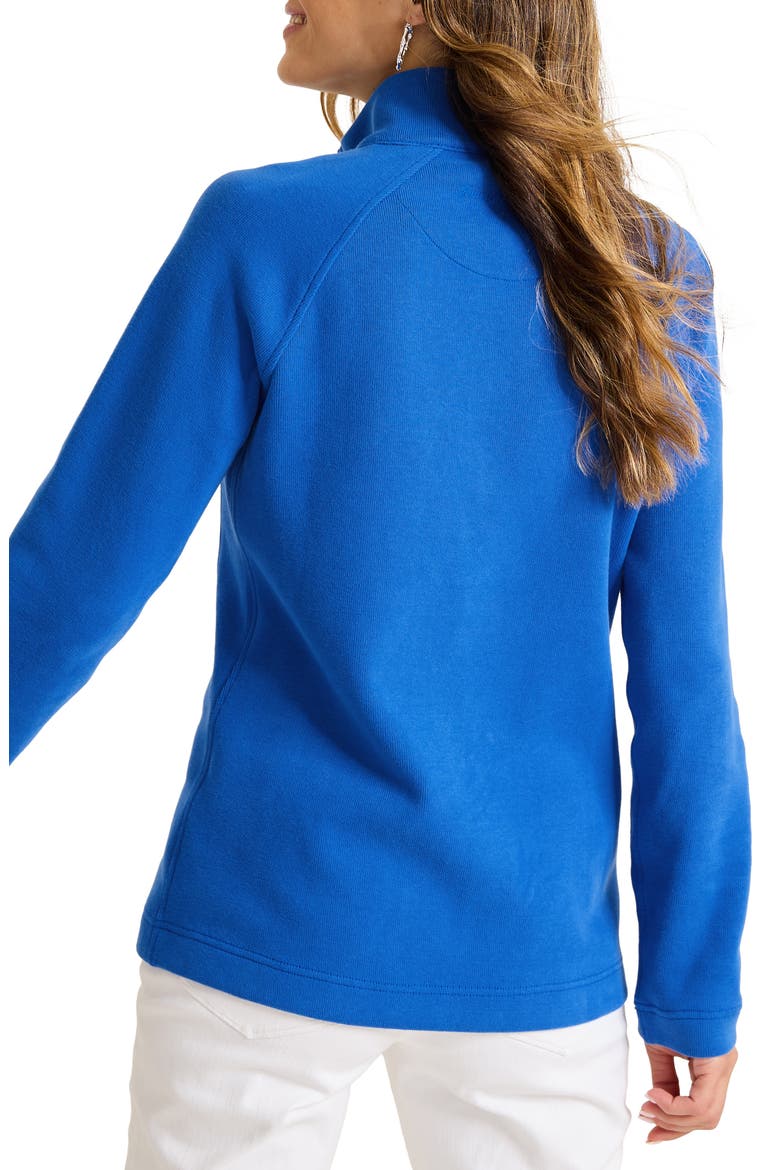 New Aruba Stretch Cotton Half Zip Pullover, Alternate, color, COBALT SEA