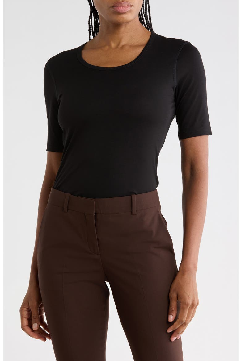 Junia Cotton T-Shirt, Main, color, BLACK