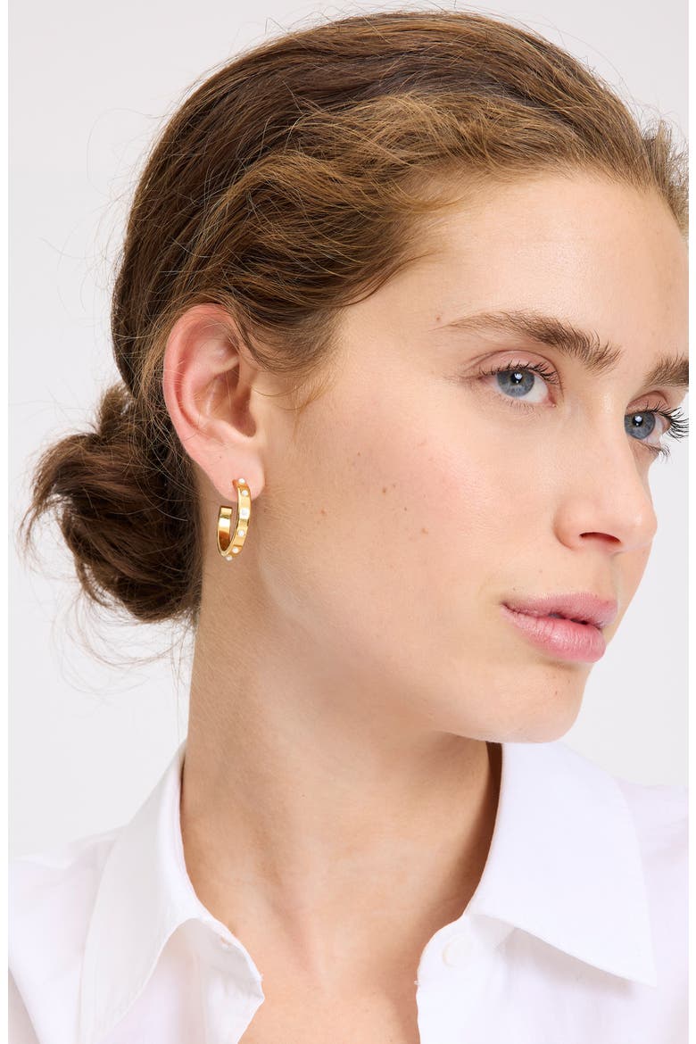 large faux opal hoop earrings, Alternate, color, OPAL