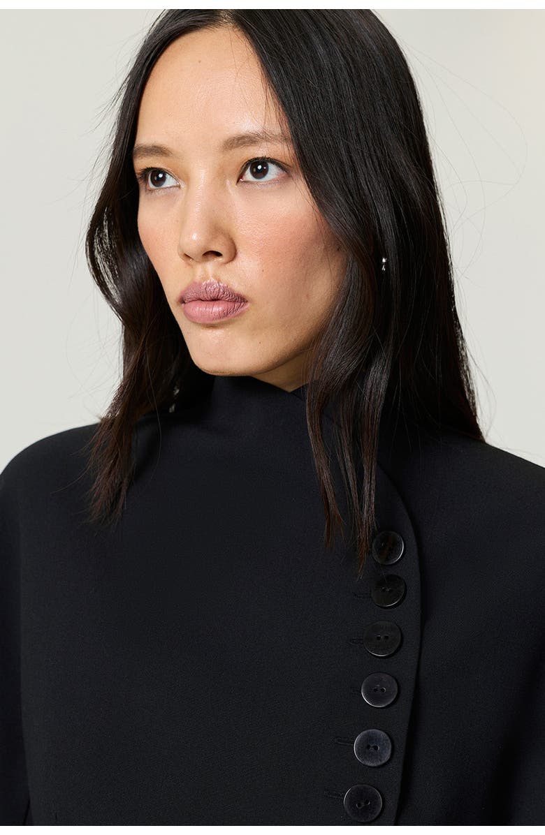 Nocturne Asymmetric Buttoned Tailored Jacket, Alternate, color, Black