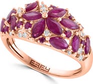 EFFY 14K Rose Gold Rose Garden Ruby Ring