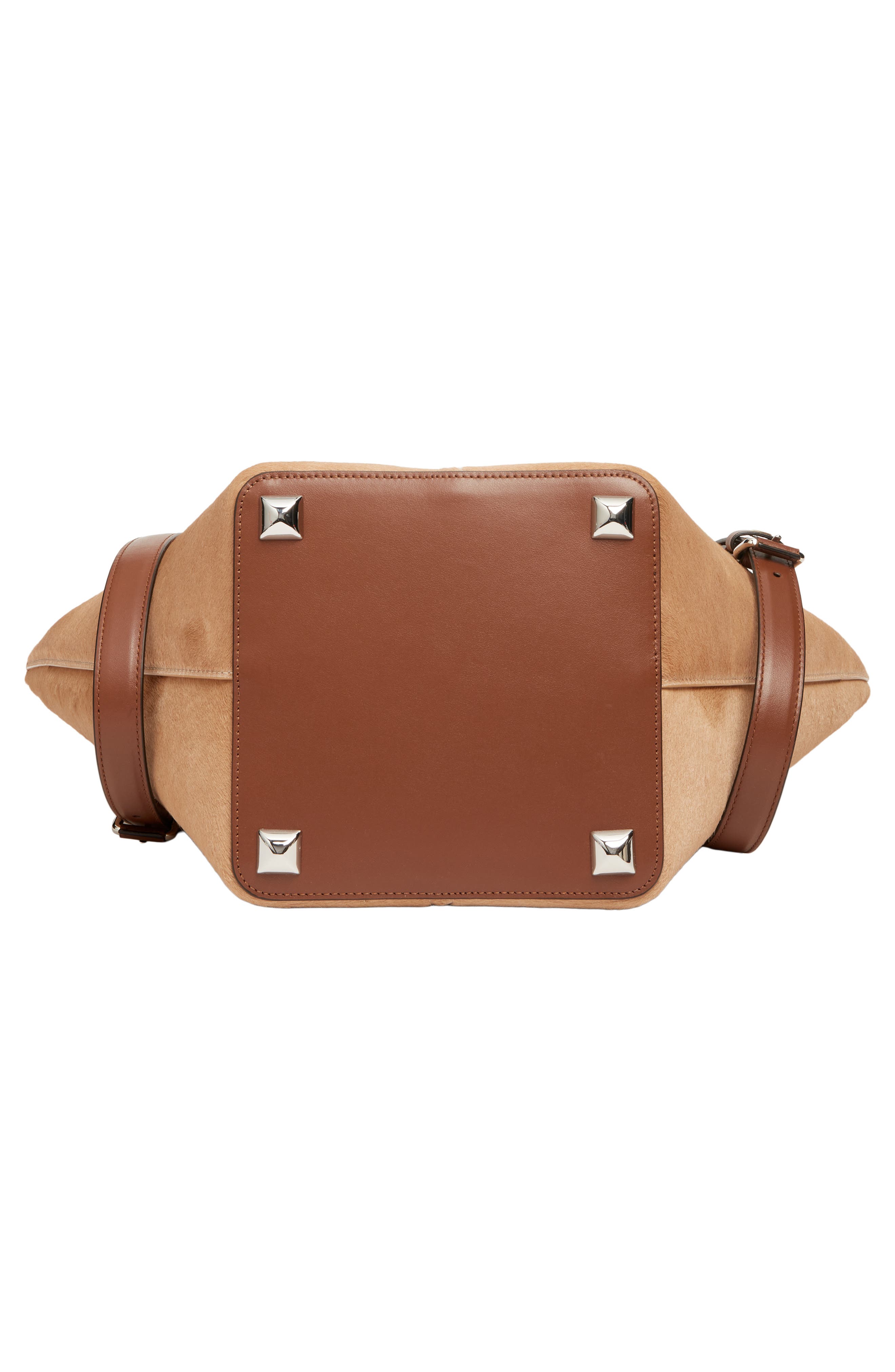 Medium Genuine Calf Hair Bag, Alternate, color, NATURAL BEIGE/ CHESTNUT