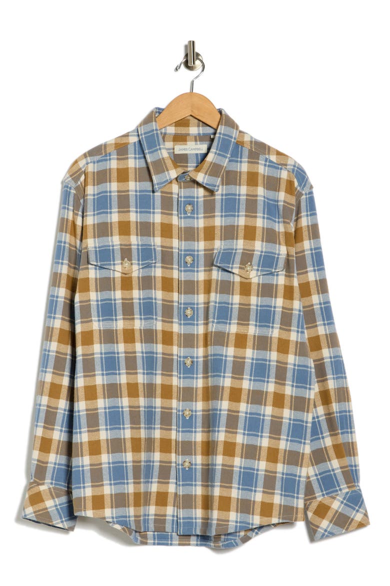 Cayucos Plaid Overshirt, Alternate, color, WATER
