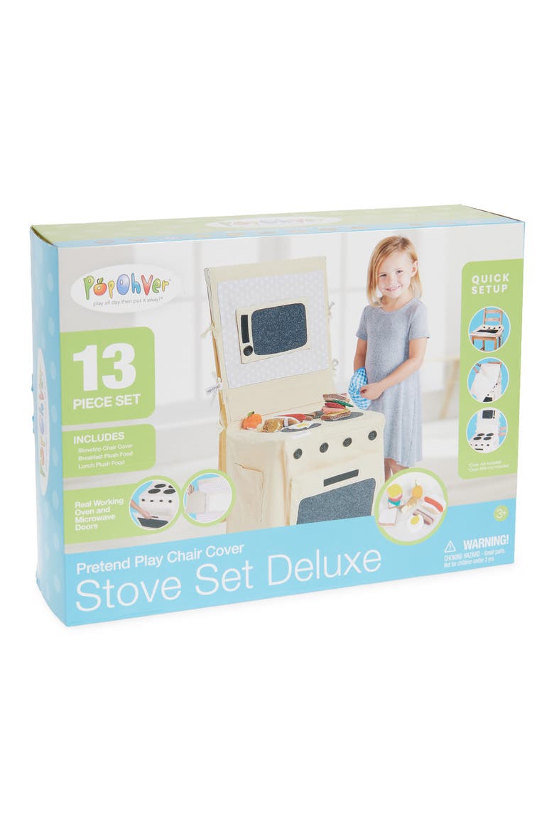 Stove Play Set Deluxe with Plush Food, Main, color, BROWN