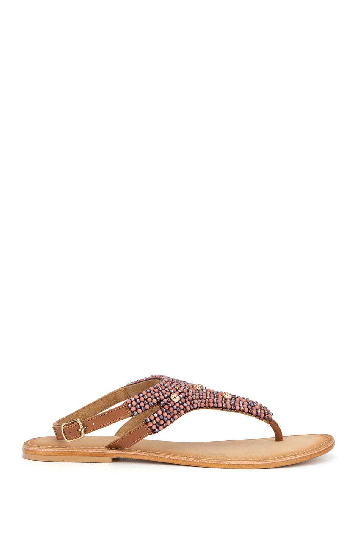 TORGEIS Vega Beaded T-Strap Sandal, Alternate, color, Plum