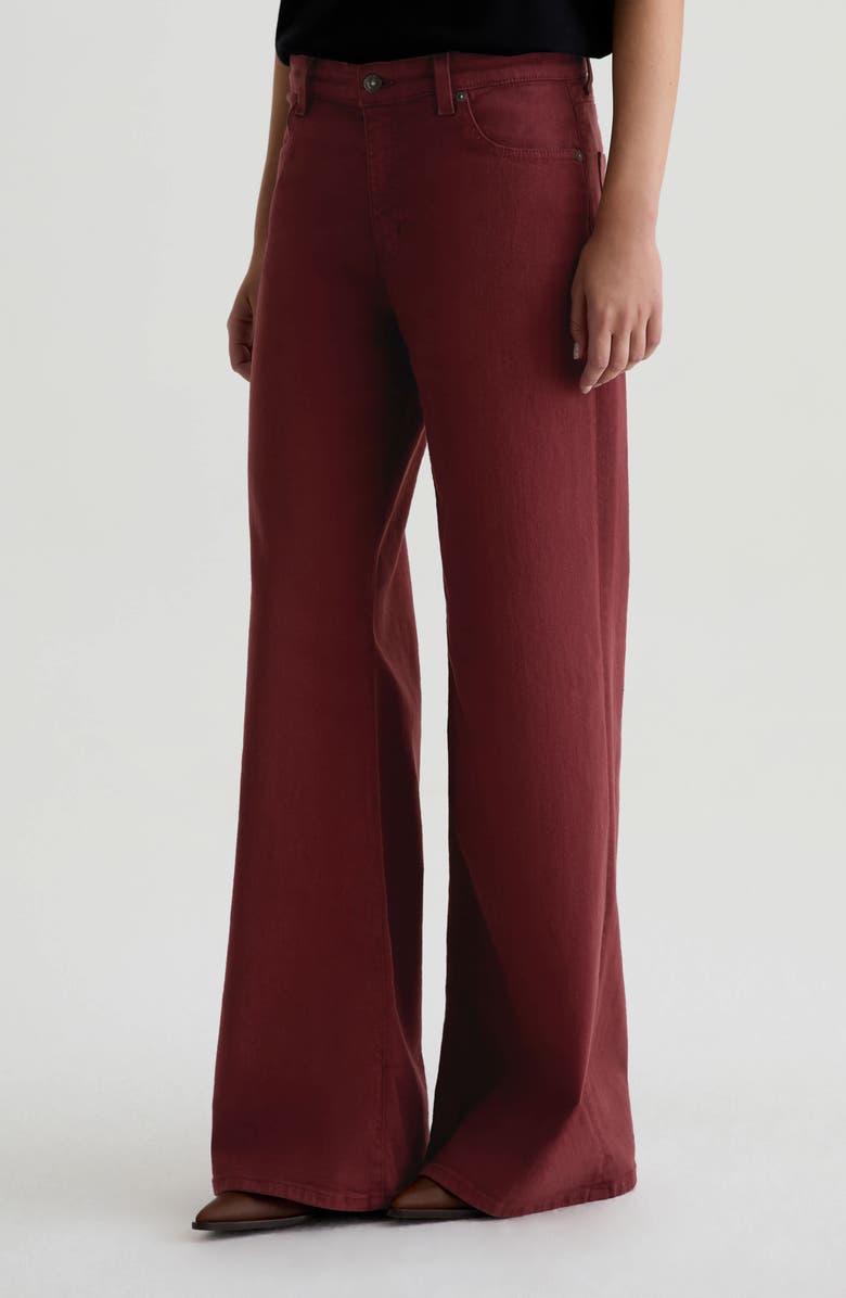 AG Saige Wide Leg Jeans, Alternate, color, Cranberry