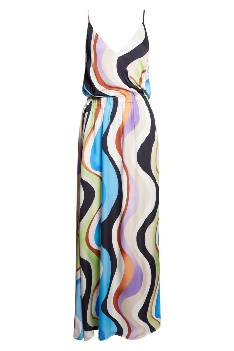 Clarissa Wave Print Maxi Dress, Alternate, color, MULTI WAVE