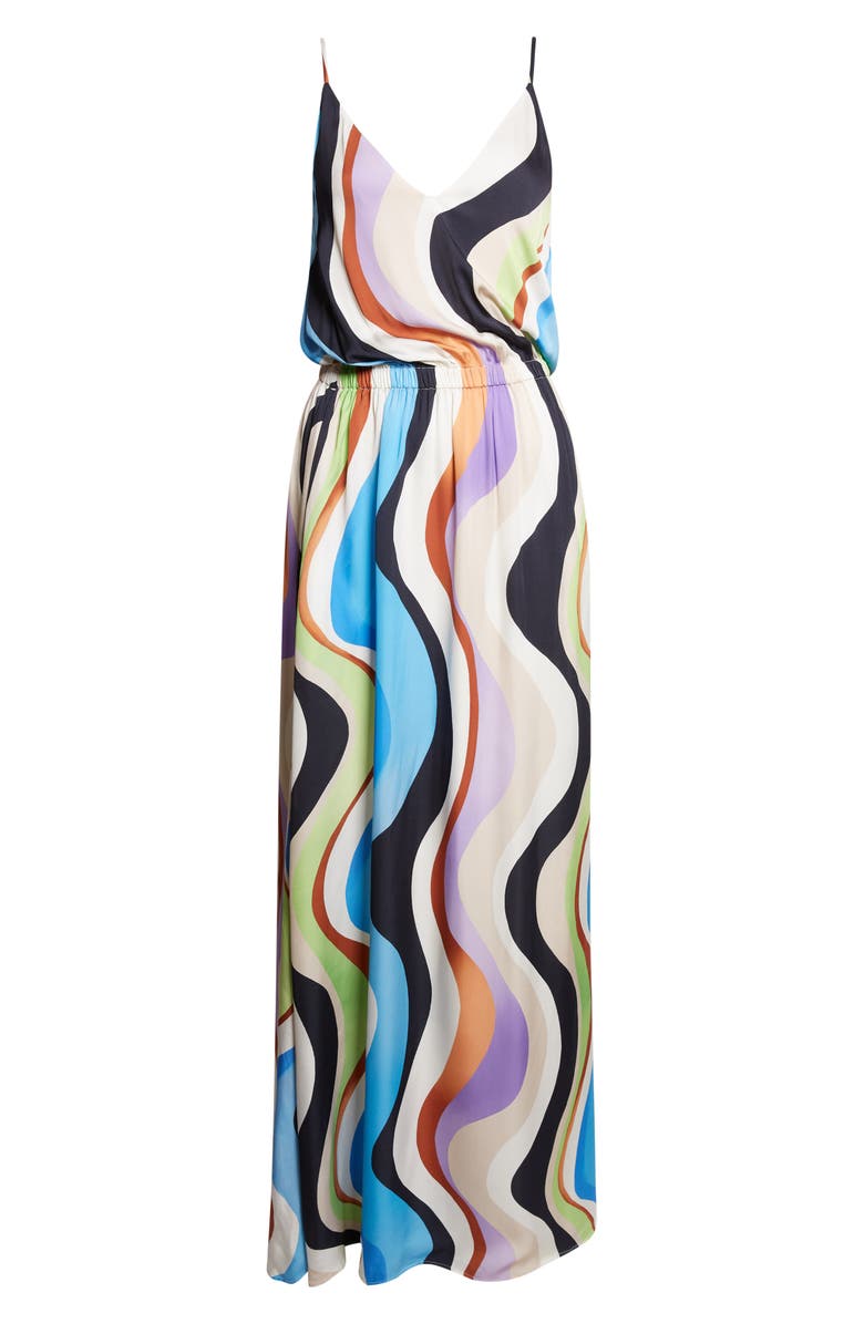 Ramy Brook Clarissa Wave Print Maxi Dress, Alternate, color, Multi Wave