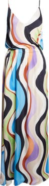 Ramy Brook Clarissa Wave Print Maxi Dress