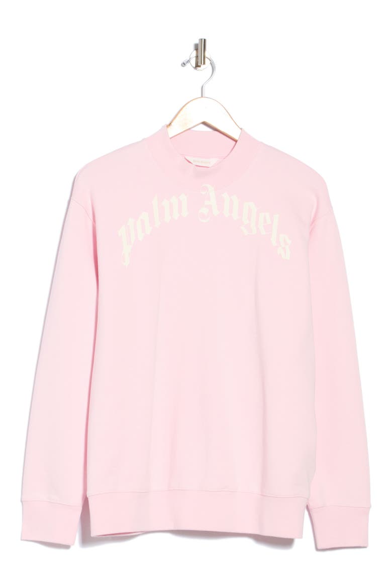 Kids' Classic Curved Logo Sweatshirt, Main, color, ROSE PINK - OFF WHITE