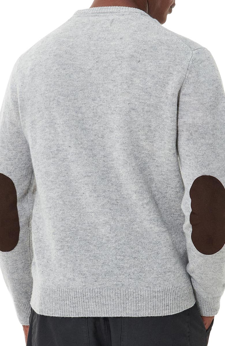 Barbour Essential Patch Wool Crewneck Sweater, Alternate, color, Light Grey Marl