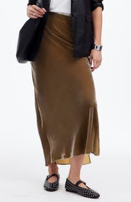 Madewell Velvet Maxi Slip Skirt