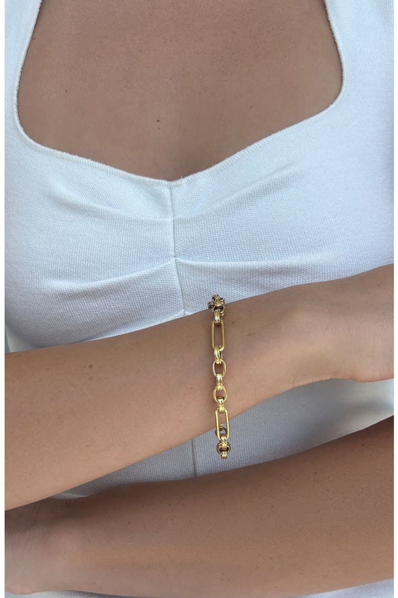 Tarnish Resistant 18K Gold Plated Chain Bracelet, Alternate, color, GOLD