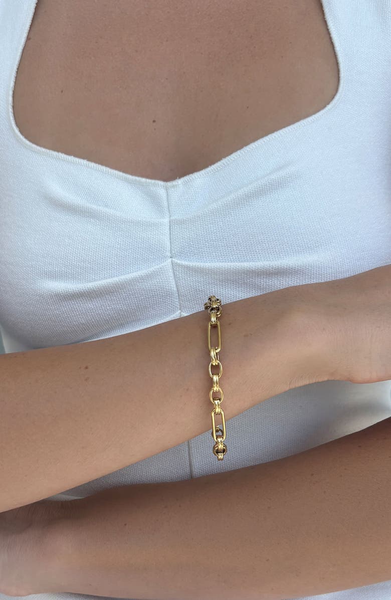 Adornia Tarnish Resistant 18K Gold Plated Chain Bracelet, Alternate, color, Gold