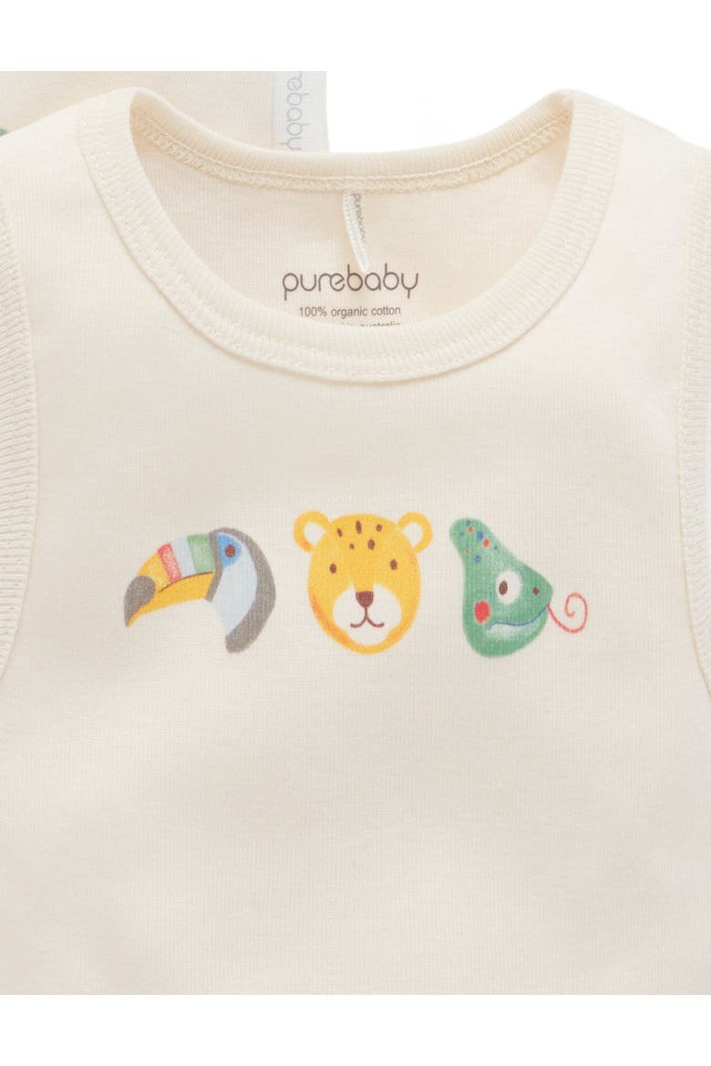 2 Pack Short Sleeve Ribbed Bodysuit Animal, Alternate, color, Fiesta Heads Print