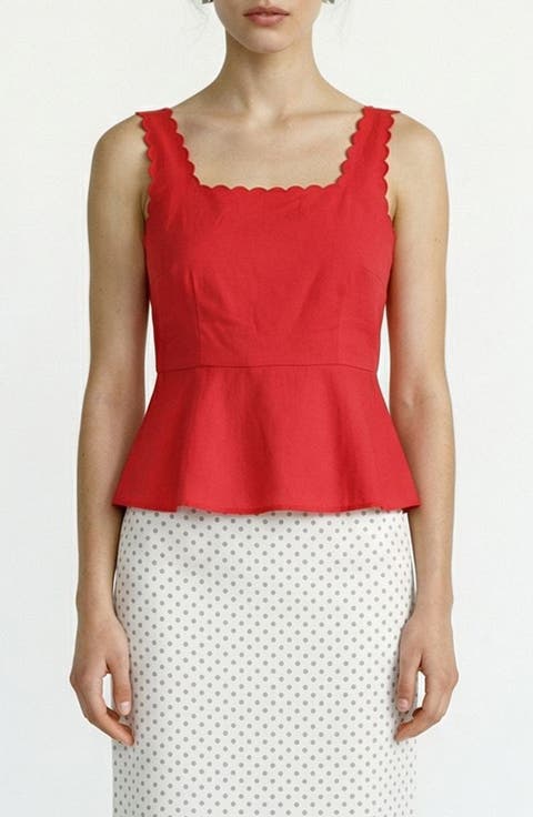 Julietta Scallop Trim Peplum Top