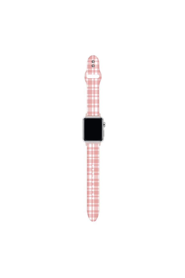 Blush Plaid Silicone Band for Apple Watch + Smartwatch, Alternate, color, Blush Plaid