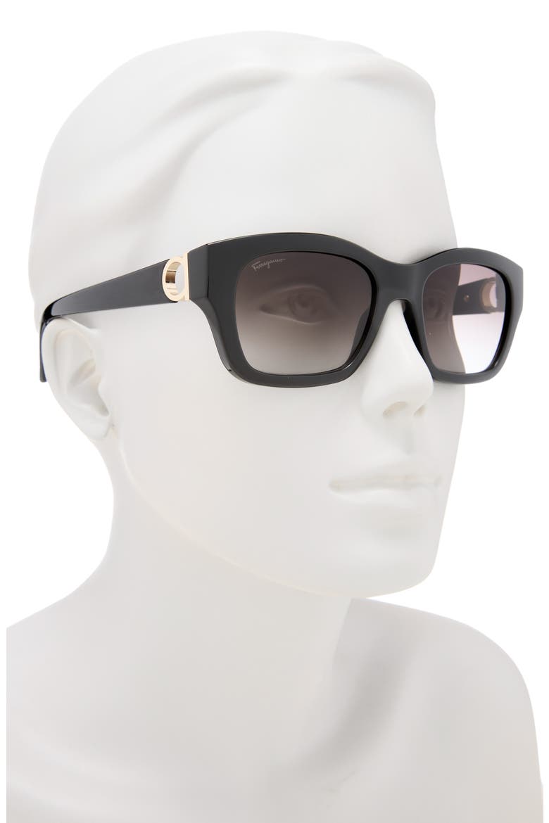 53mm Rectangular Sunglasses, Alternate, color, BLACK/ GREY
