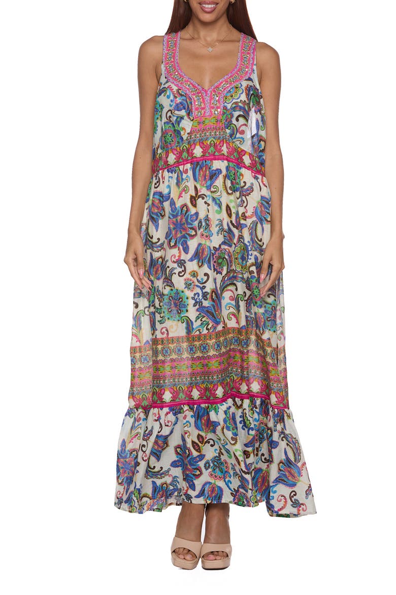 Tiered Maxi Halter Dress, Main, color, BLUE
