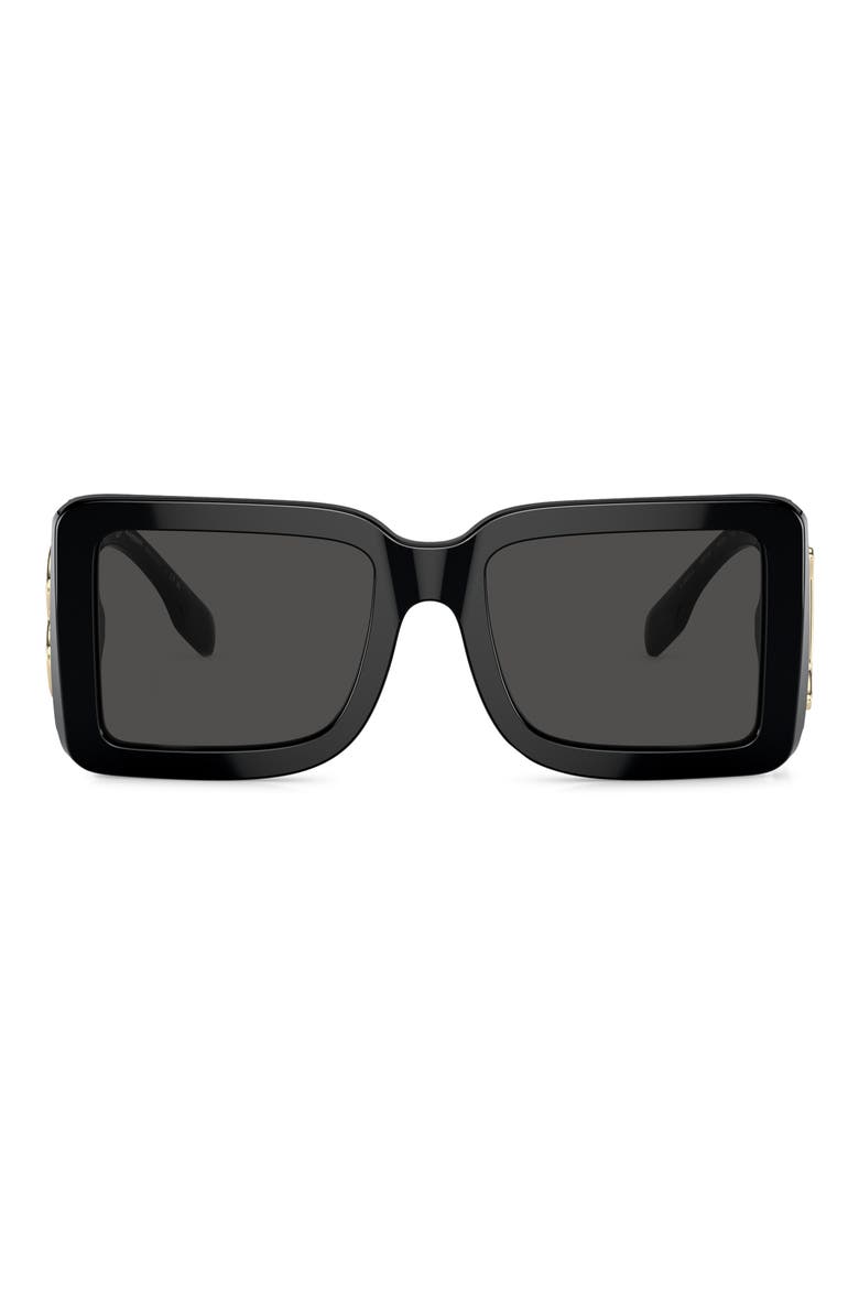 55mm Square Sunglasses, Main, color, BLACK