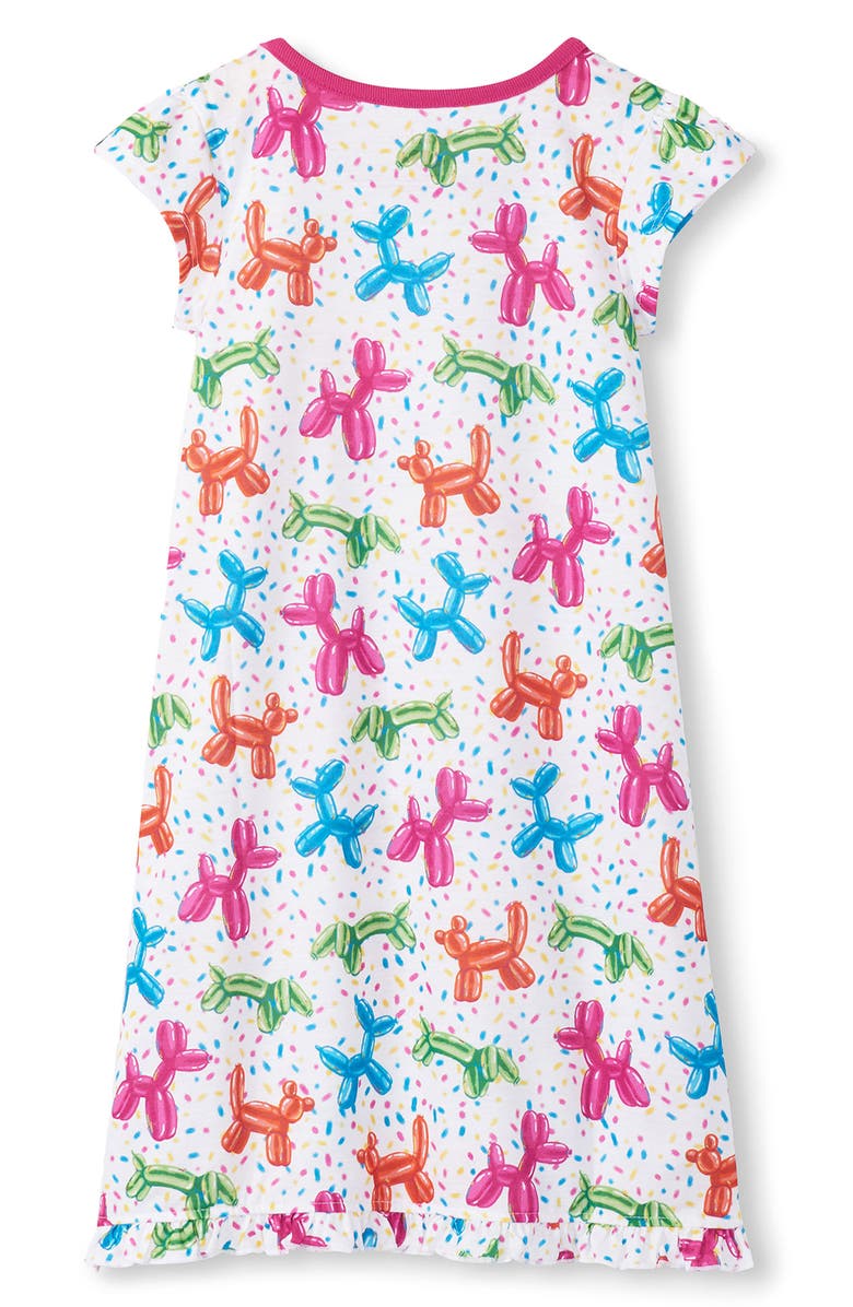 Hatley Kids' Balloon Pet Ruffle Hem Nightgown, Alternate, color, White