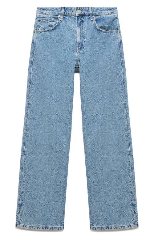 Mango Mid Rise Straight Leg Jeans In Blue